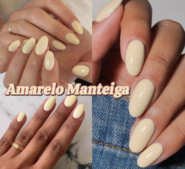 Unhas amarelas com francesinha moderna.