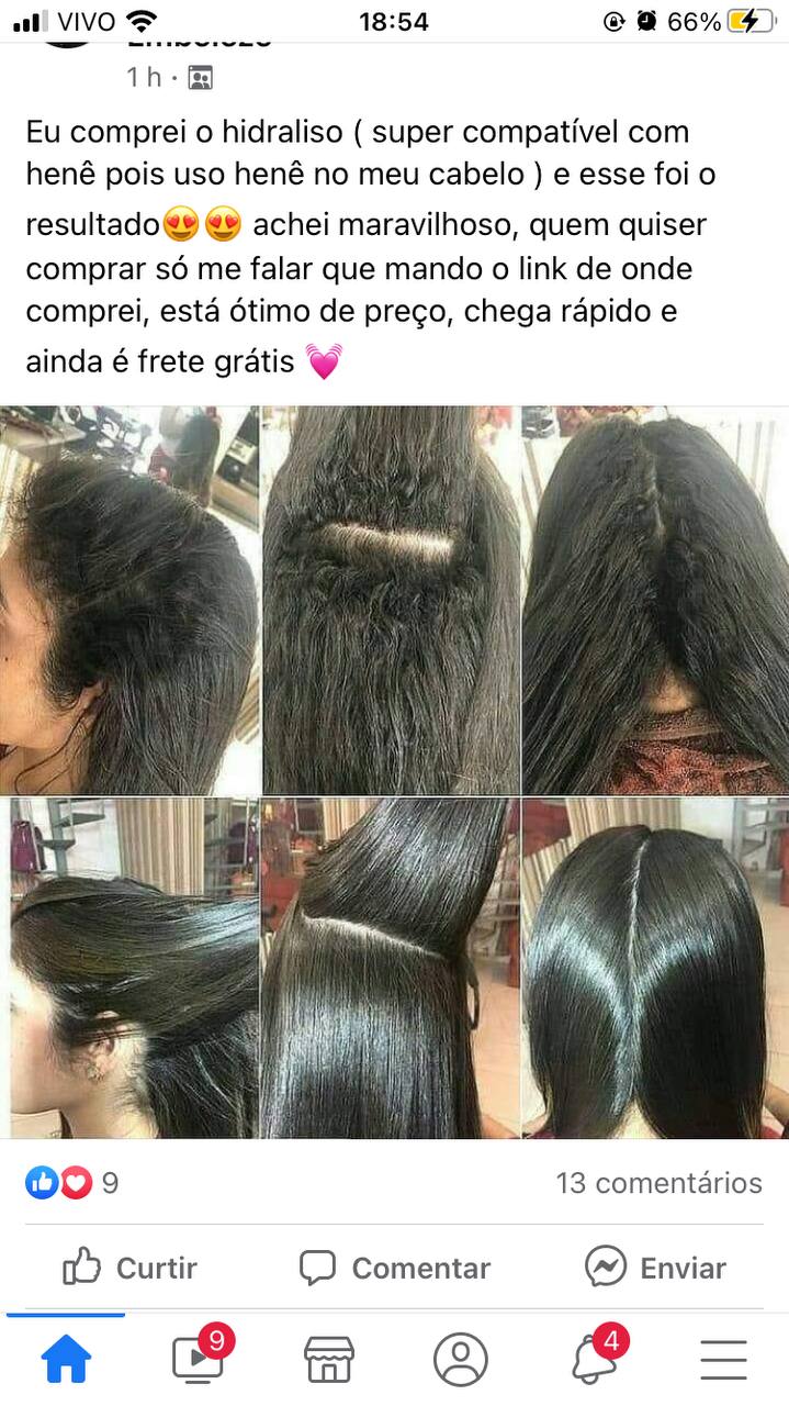 Efeito liso duradouro hidraliso antes e depois.