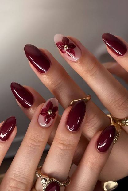 Ideias de unhas vermelhas para festas.