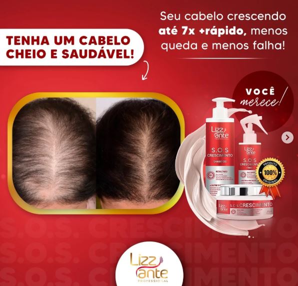 Evolução capilar com Kit S.O.S Crescimento Capilar antes e depois.