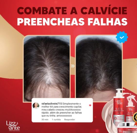 Crescimento saudável com Kit S.O.S Crescimento Capilar natural.