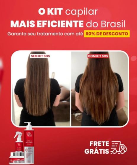 Tratamento capilar intensivo com Kit S.O.S Crescimento Capilar.