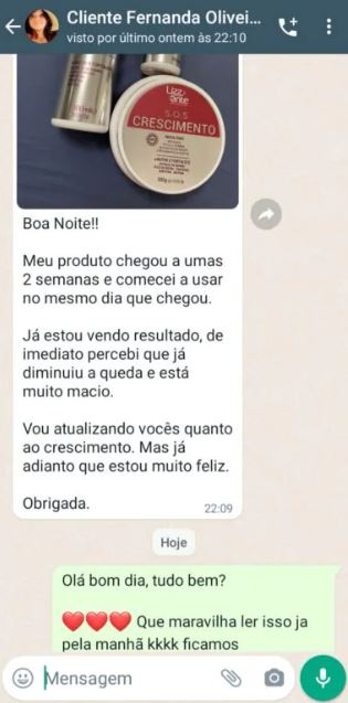 Resultados visíveis com Kit S.O.S Crescimento Capilar em 30 dias.