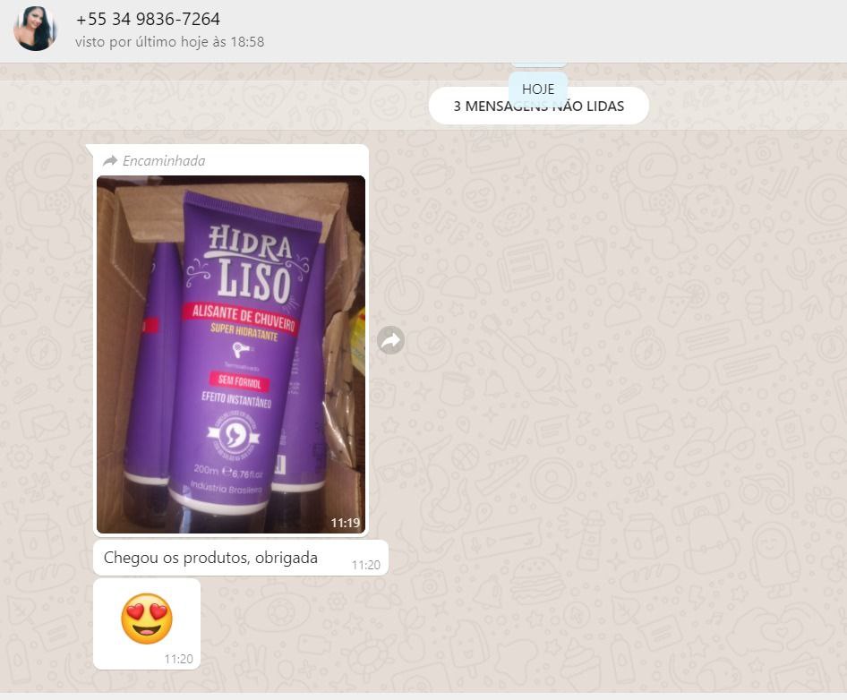 Hidraliso efeito antifrizz e redução de volume.