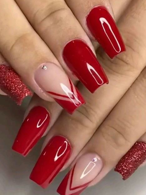 Unhas vermelhas tendências.