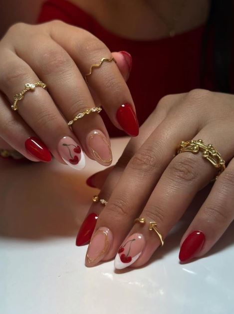 Fotos de unhas vermelhas lindas e atuais.
