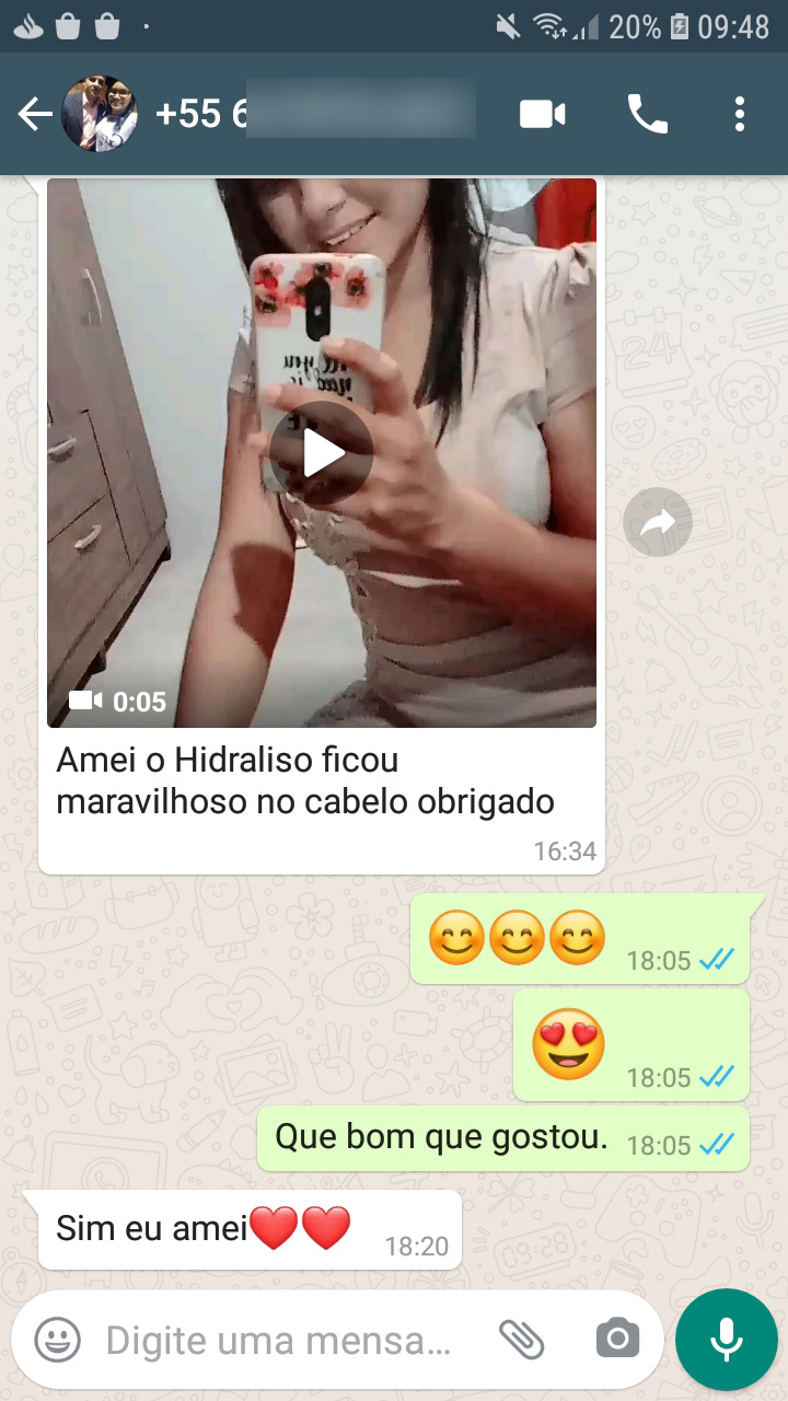 Hidraliso antes e depois transformação capilar.