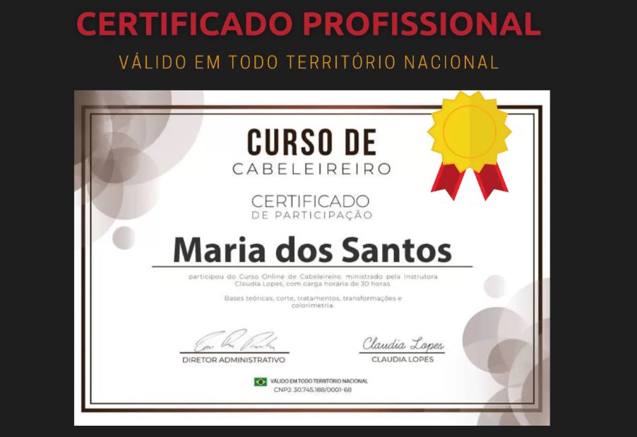 Curso de Cabeleireiro da Cláudia Lopes Com Certificado.