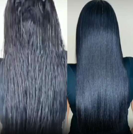 Hidraliso funcionando na primeira aplicação com efeito liso natural