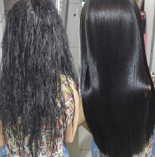 Resultado do alisamento de chuveiro Hidraliso em poucos minutos