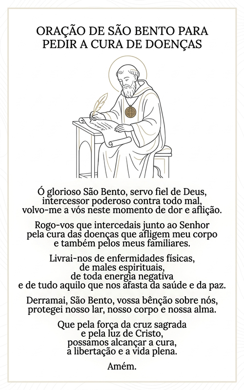 Oração De São Bento Para Pedir A Cura De Doenças Para Você, E Sua Família!