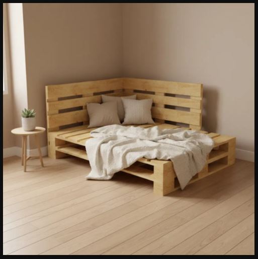 Sofá de pallet DIY fácil de fazer em casa.