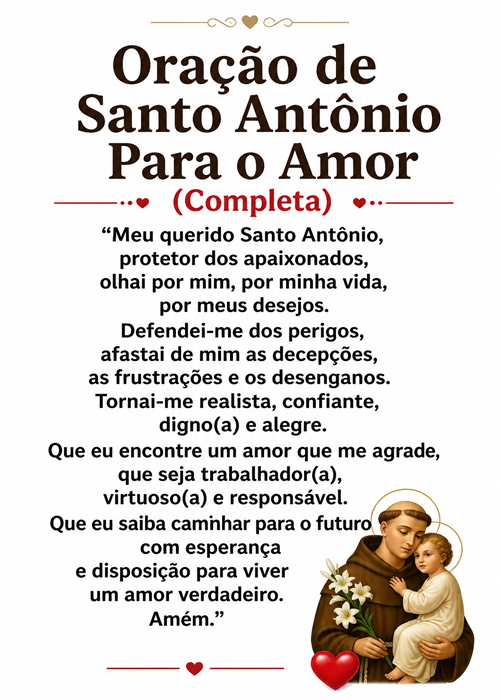 Oração de Santo Antônio Para o Amor (Completa)