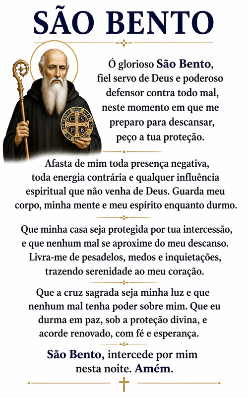 Oração de São Bento para Dormir (Versão Original Reescrita).