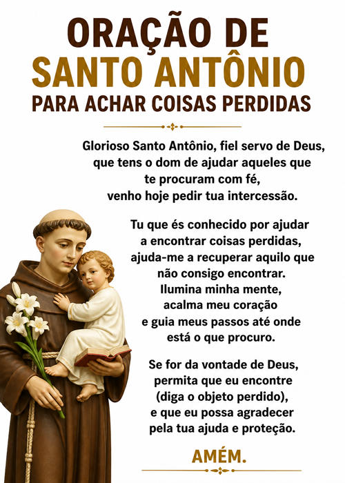 Oração de Santo Antônio para Achar Coisas Perdidas.
