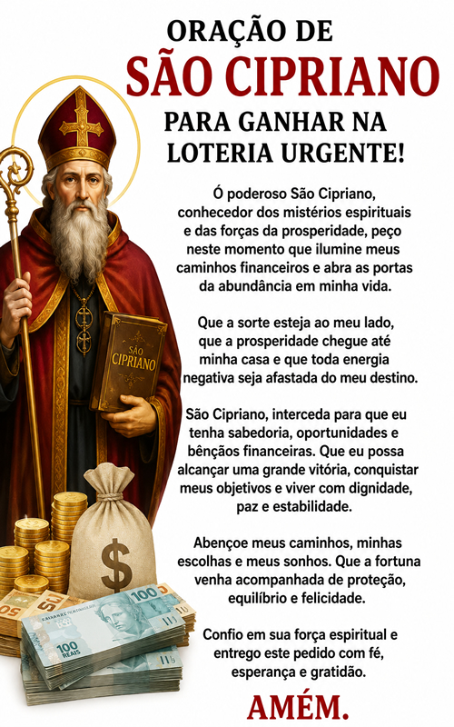 Oração De São Cipriano Para Ganhar Na Loteria