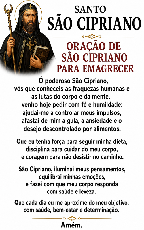 Oração de São Cipriano para Emagrecer (Completa).