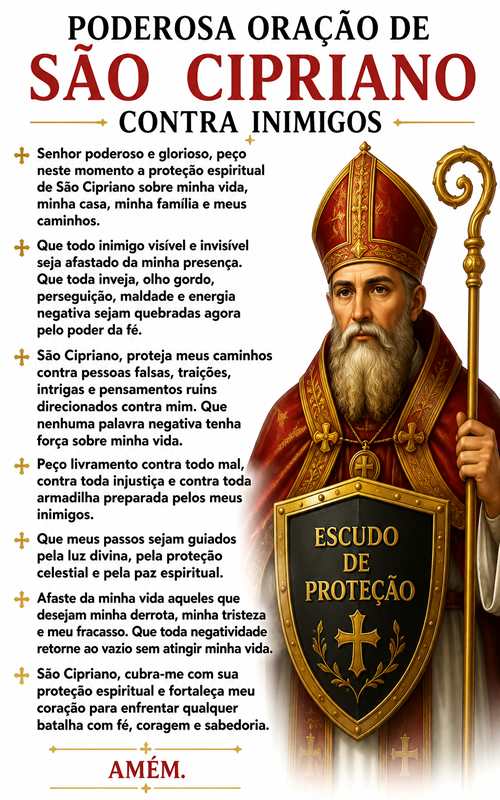Poderosa Oração De São Cipriano Contra Inimigos. Poderosa Oração De São Cipriano Contra Inimigos.